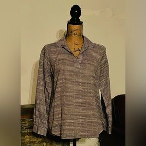 Loft- blue top with stripe detailing